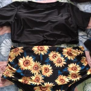 A black and yellow swimsuit